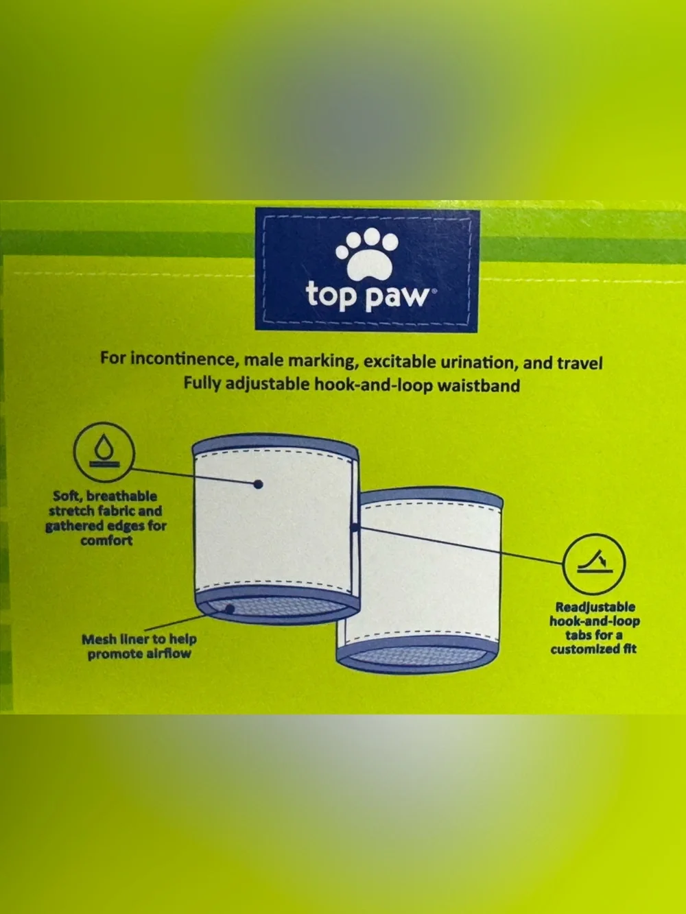 NWT TOP PAW Male Dog Cover Up Washable Wrap Diaper Belly Band bundle of 3 SZ L